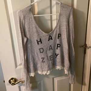 Hollister long sleeve crop top. Off the shoulder(s) style. Size large.